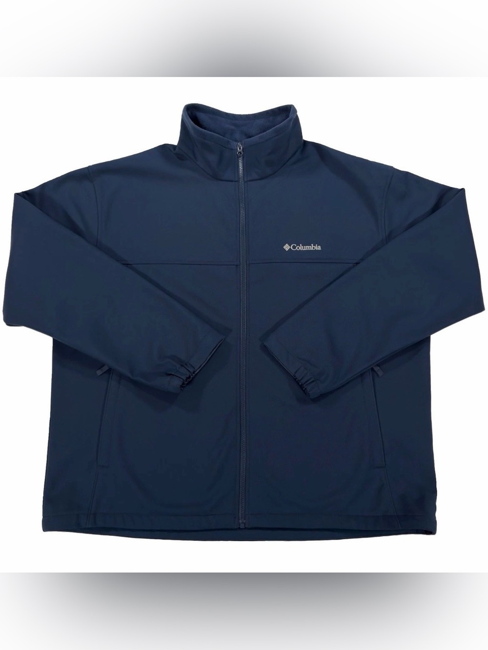Columbia Mens Mt Village Softshell Jacket XXL Navy Blue Fleece Lined Zip XM6093